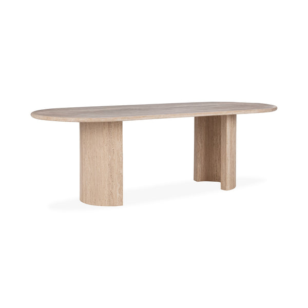 Acacius Travertine Oval Dining Table