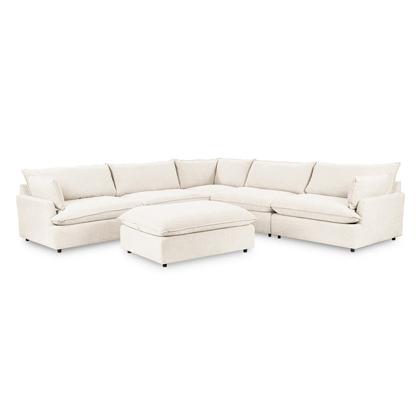 Caplan Upholstered 6pc Modular Sectional w/ Ottoman Elite